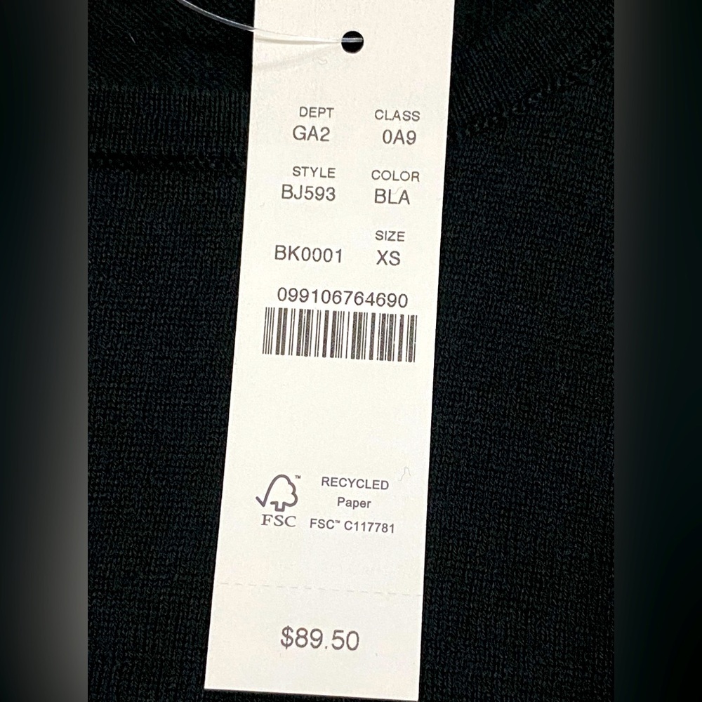 NWT J. Crew Halle Crewneck Black Merino Wool Sweater Size XS - Picture 11 of 13